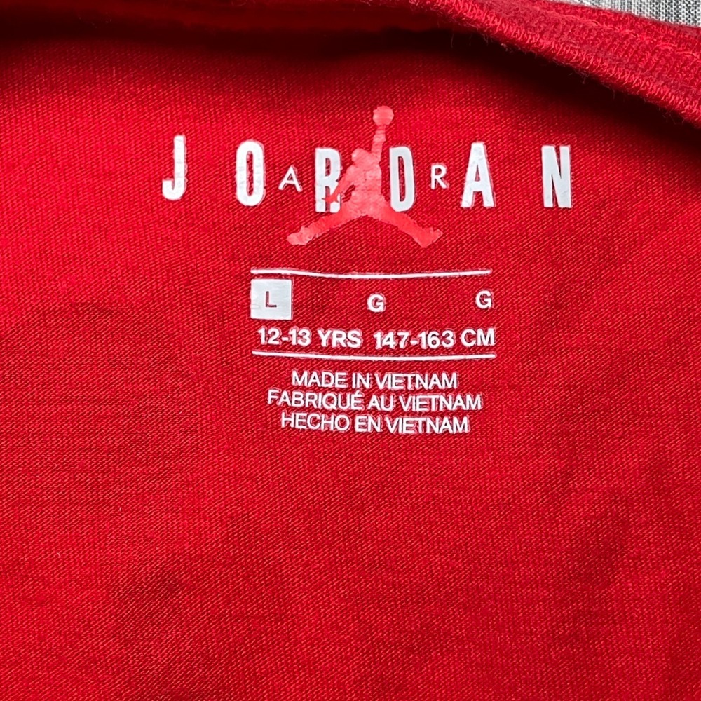 Jordan T-Shirt Boys Kids Large 12-13 Red Camo Pocket Nike Air Graphic Tshirt - Picture 4 of 6